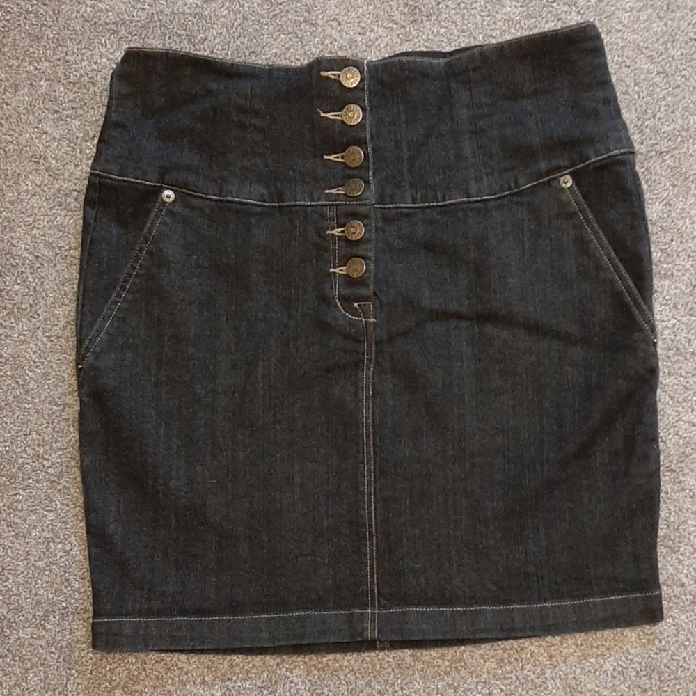 Rampage High-Wasted Denim Skirt